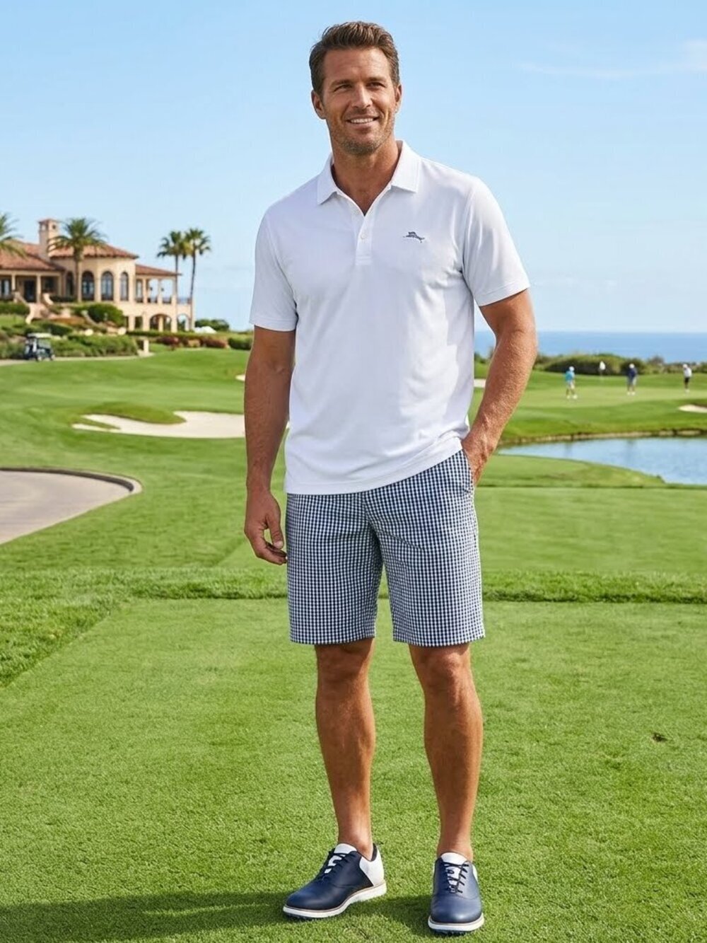 Tommy Bahama Men's Size 33 Gingham Plaid Paradise Nation Golf Shorts Breathable